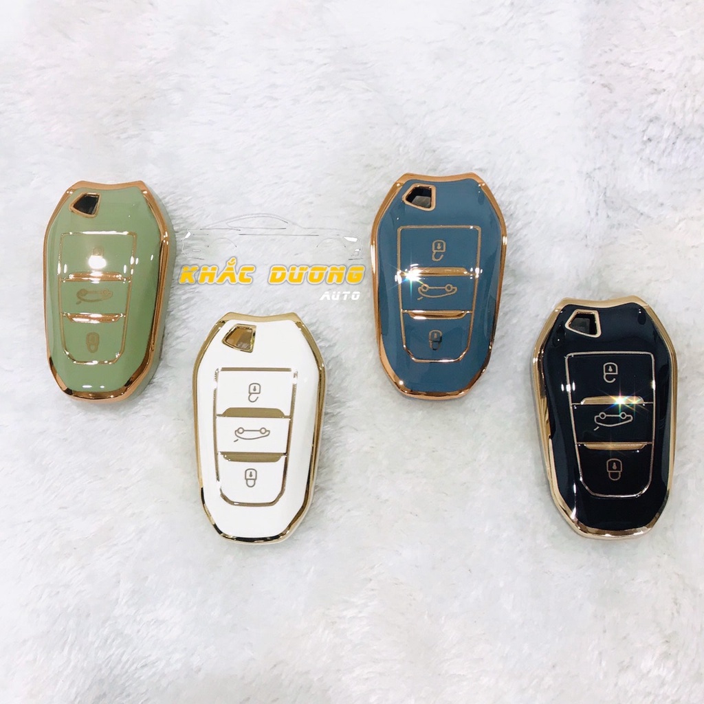 Ốp chìa khoá Peugeot 2008 3008 5008 TPU đính đá nhân tạo sang trọng