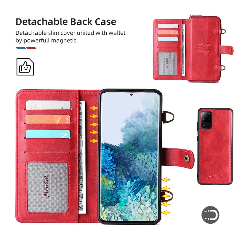 Bao Da Điện Thoại Nắp Lật Từ Tính Dạng Ví Có Ngăn Đựng Thẻ Cho Samsung Galaxy S22 Ultra S21plus S20 FE S10 + Note 20 Pro Note 10