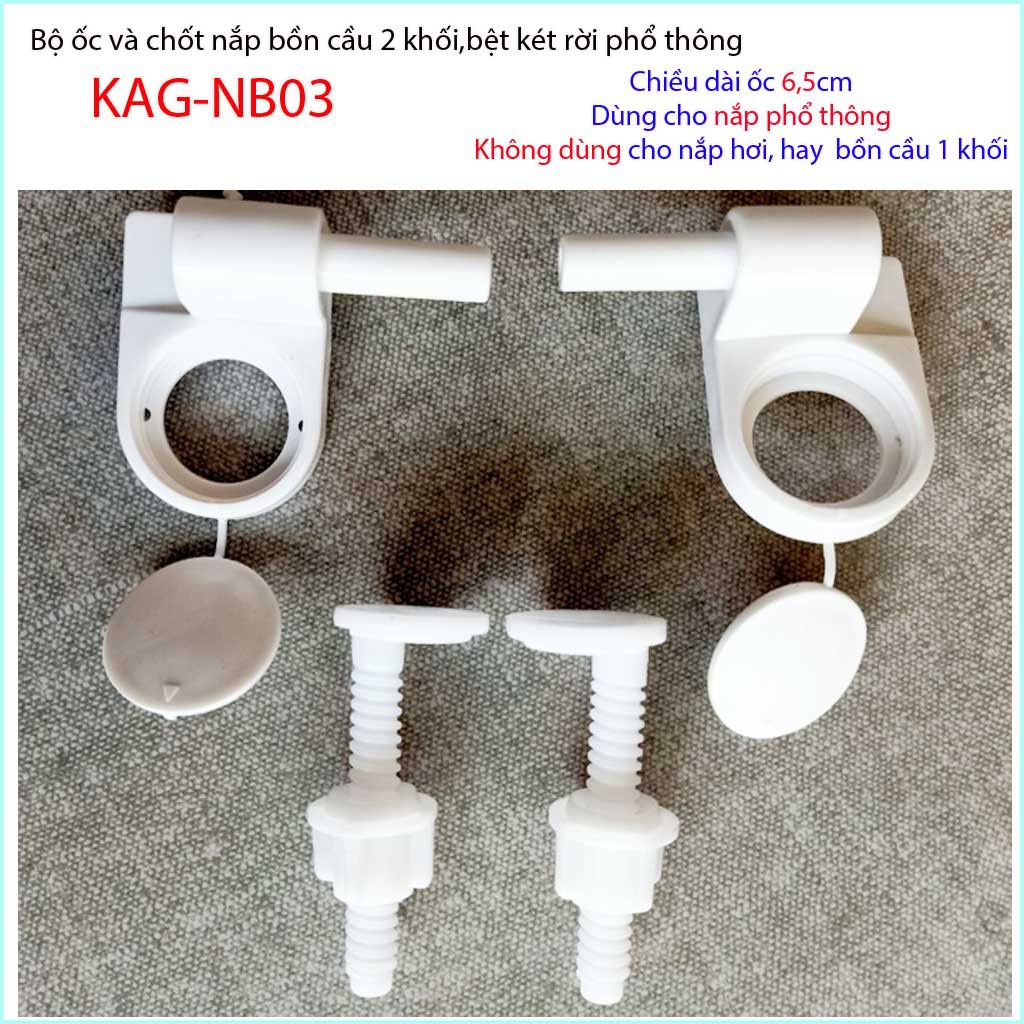 Bộ ốc lắp nắp đậy bệt nắp bồn cầu