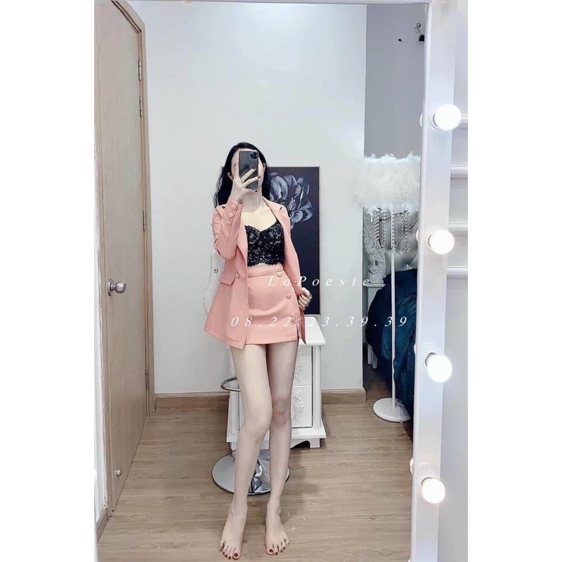 Áo 2 dây ren croptop - B0U