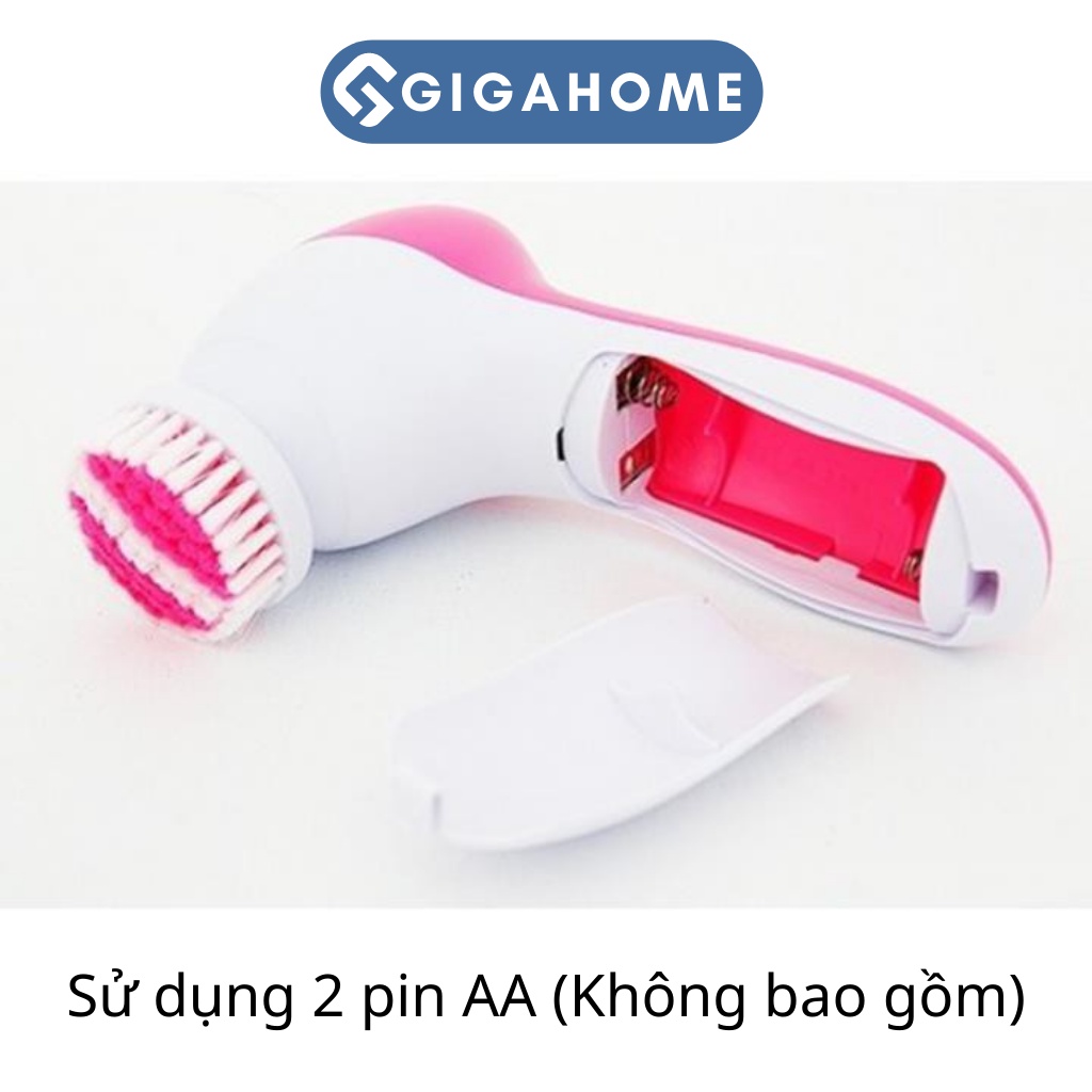 Máy Rửa Mặt Massage, Tẩy Da Chết GIGAHOME Tặng 5 Đầu Thay Thế Đa Năng 2200