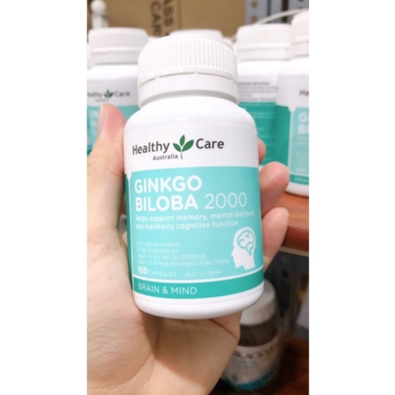 Combo 2 hộp Viên uống Healthy Care Ginkgo Biloba 100 viên Bổ não, Tăng Tuần Hoàn Máu