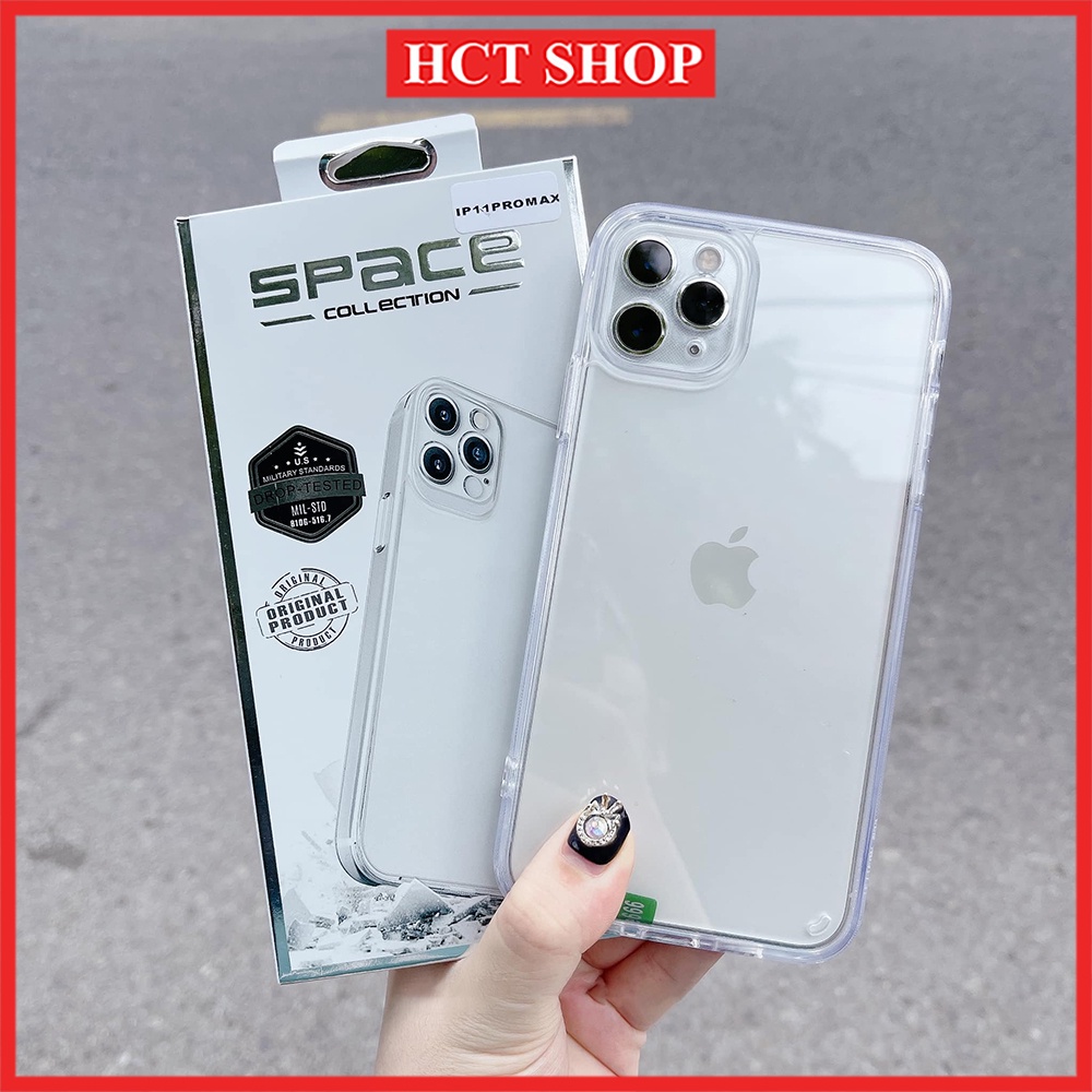 Ốp lưng iPhone Trong Suốt chống ố vàng cho iPhone 11Promax, 12Promax, 13Promax chính hãng SPACE