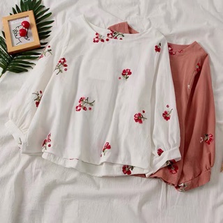 [ sẵn trắng] Áo tay bồng ulzzang