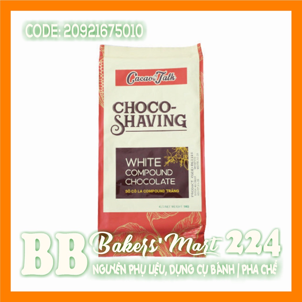 Chocolate Socola SHAVING TRẮNG Compound - Gói 1kg