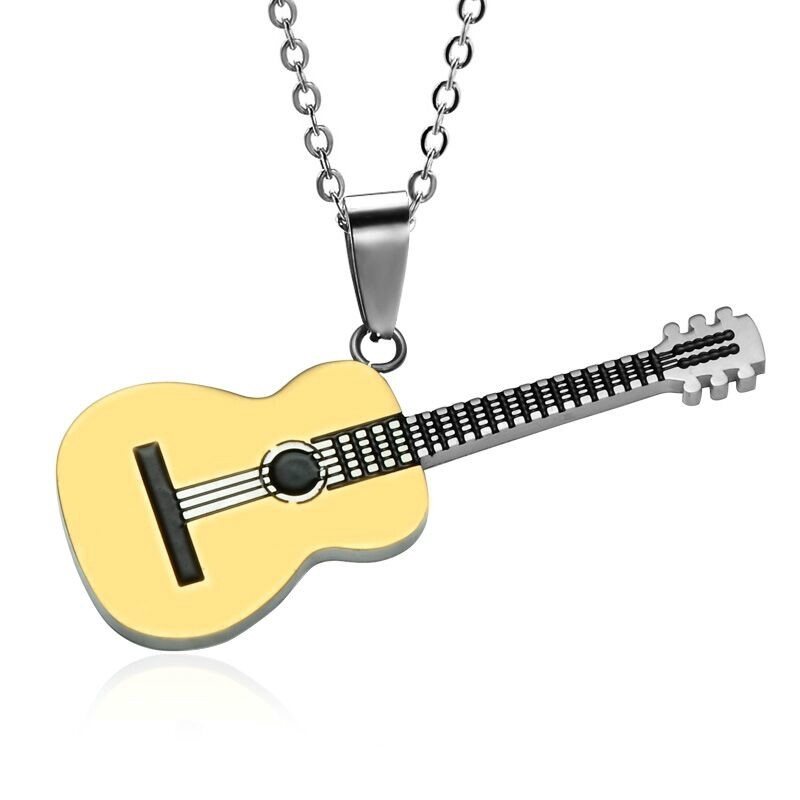 Dây Chuyền Inox 316l Mặt Hình Đàn Guitar Cá Tính Cho Nam