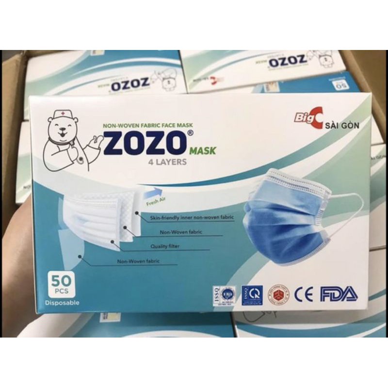 Khẩu Trang Y Tế Cao Cấp Loại 4 Lớp ZOZO MASK BIG C Sài Gòn