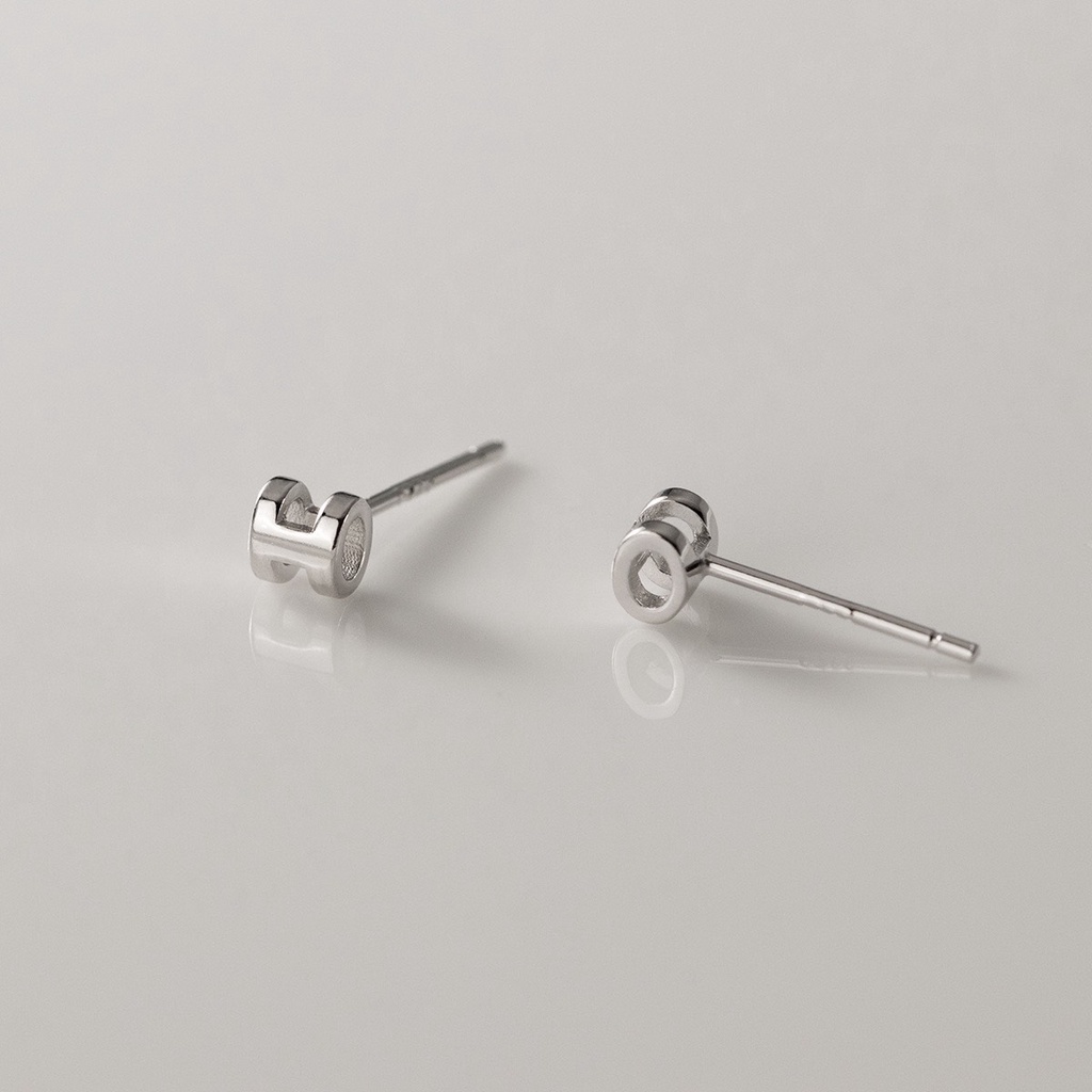 Khuyên tai bạc nữ chữ H, bông tai bạc 925 đính đá cao cấp DUYSON SILVER (Giá bán/1 chiếc) [KNKX7]