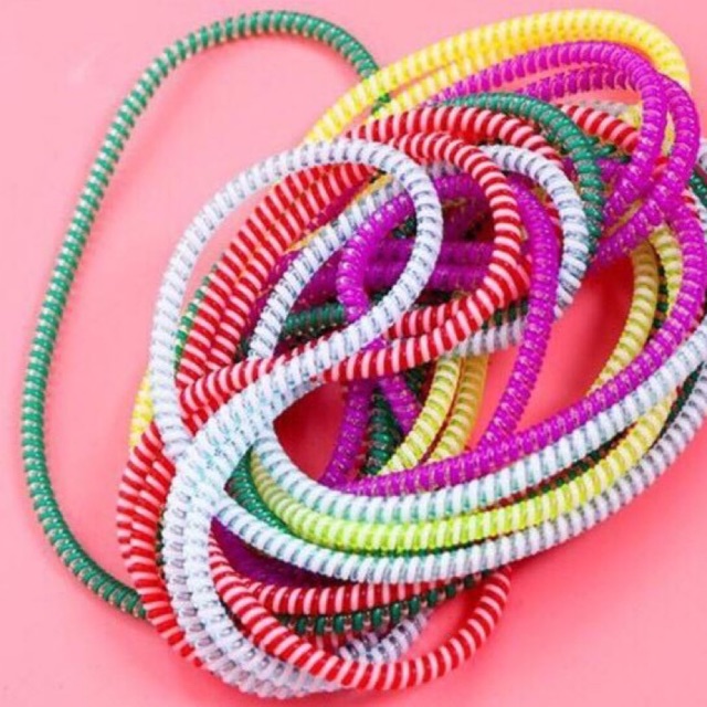 ( Combo 5 dây quấn )Dây Quấn Cáp Sạc - Tai Nghe - Đa Dạng Màu Sắc - Chống Rối - Chống Đứt