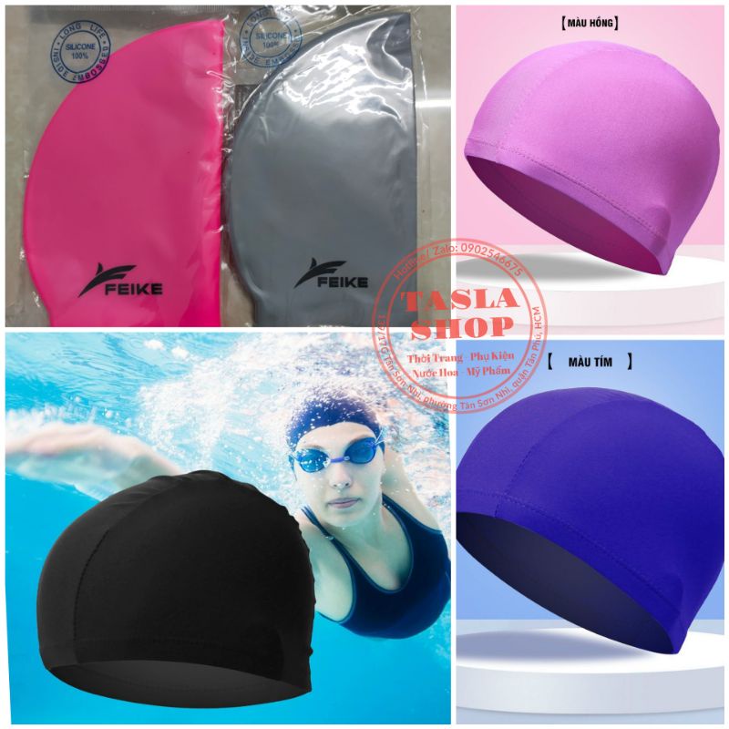 Mũ Bơi Silicone Co Giãn - Mũ Bơi Người Lớn & Bé