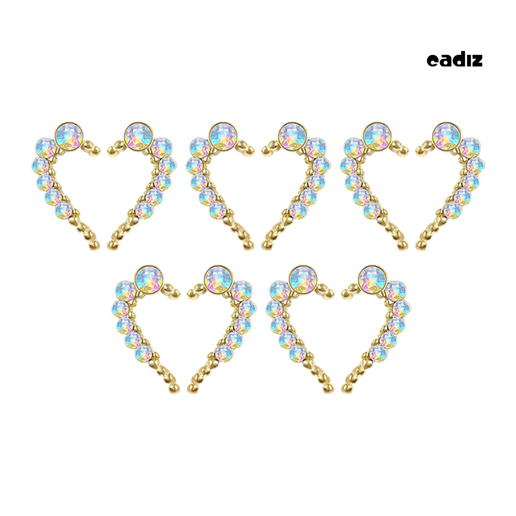 Bộ 10 Phụ Kiện Trang Trí Móng Tay Nghệ Thuật Hình Trái Tim Bằng Hợp Kim