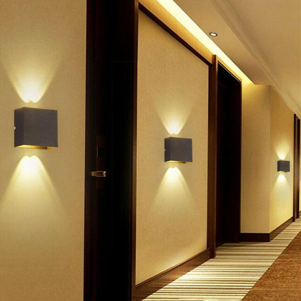 LANSEL Đèn LED Gắn Tường Hình Khối Lập Phương Màu Trắng / Đen Sáng Tạo
