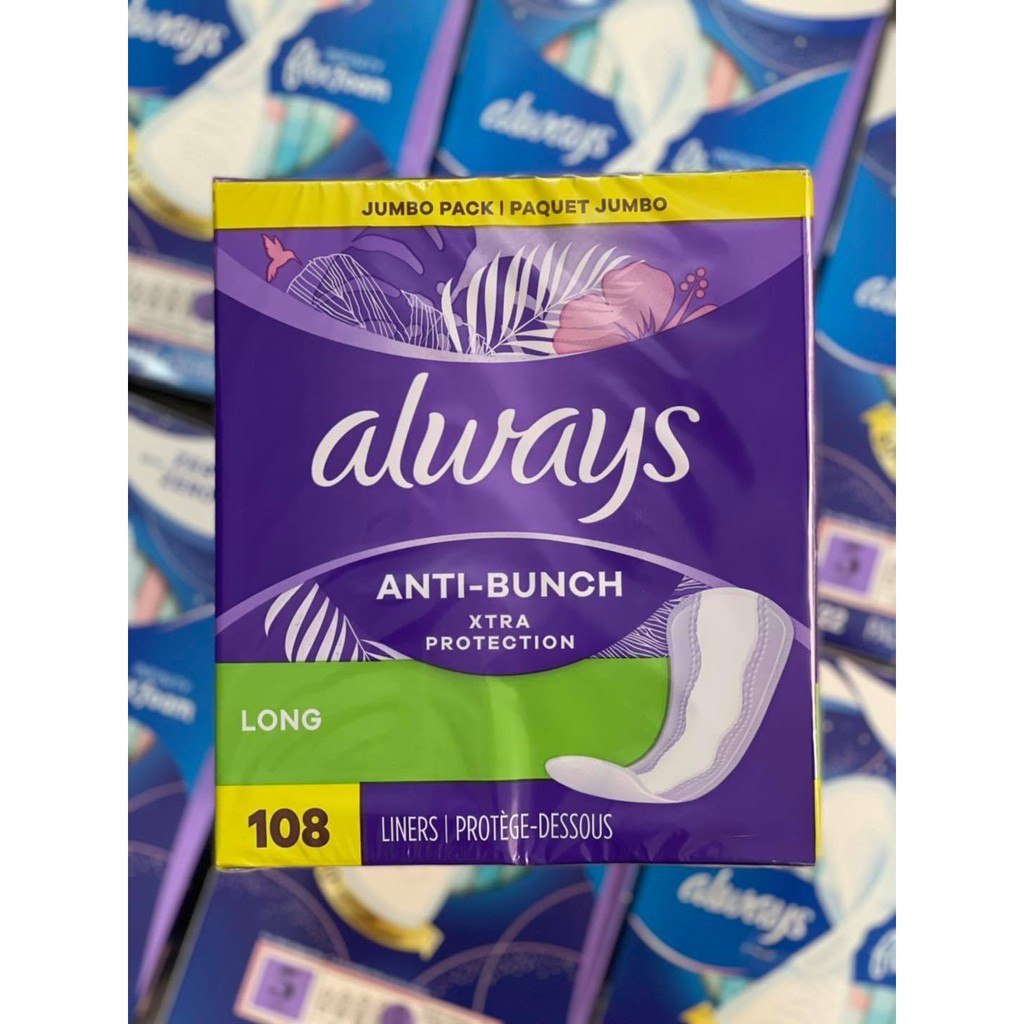Băng vệ sinh hằng ngày Always Xtra Protection Long Daily Liners 108 miếng.