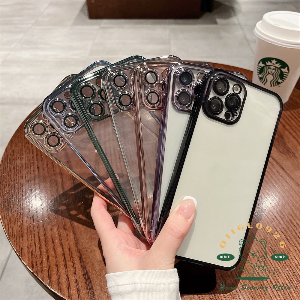 Ốp Điện Thoại Màu Tím Mạ Điện Cao Cấp Chống Bụi Cho Iphone 14 / 13 / 12 11 Pro Max
