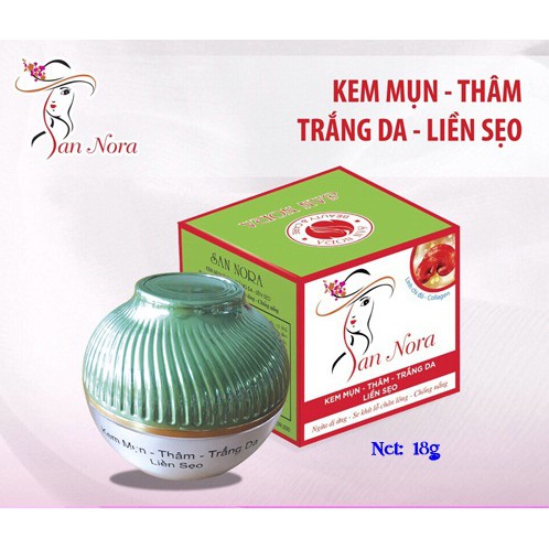 kem sannora mụn xóa thâm trắng da liền sẹo chống nắng dưỡng chất Linh chi đỏ và Collagen 18g