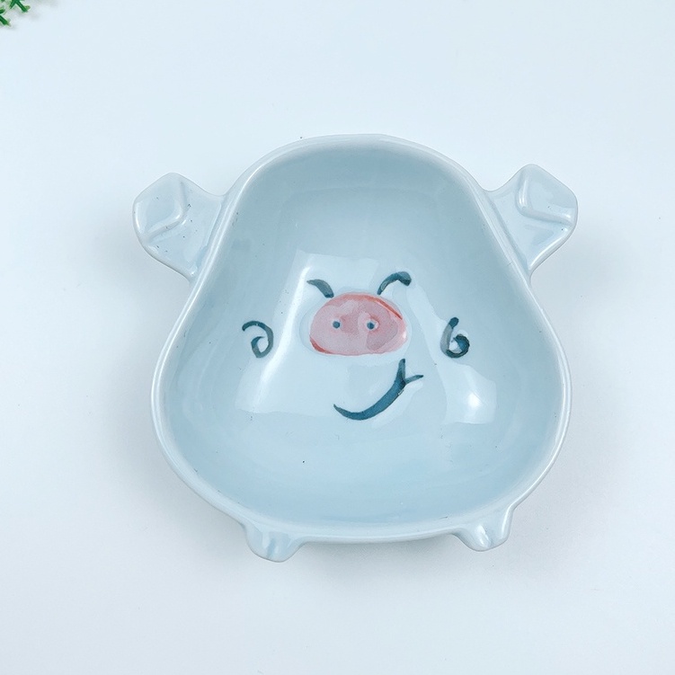 Bát ăn dặm cho bé hình lợn nhiều màu sắc xinh xắn đáng yêu dung tích 90ml, Đĩa đựng gia vị chấm nhà bếp cực đáng yêu