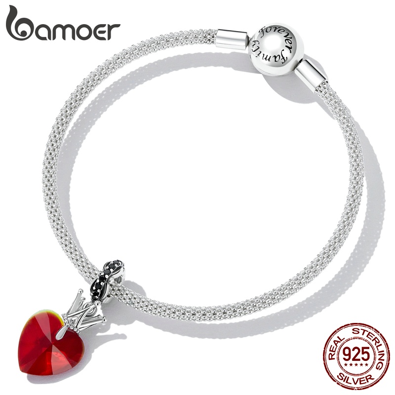 Mặt dây chuyền Bamoer bạc 925 hình vương miện đính đá zircon