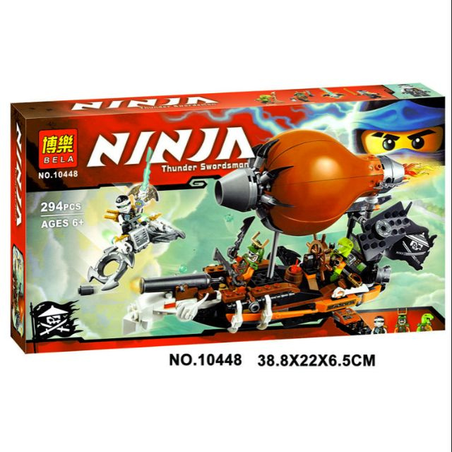 Lắp ráp xếp hình NOT Lego Ninjago 70603 , Bela 10448 : Tấn Công Khinh Khí Cầu Hải Tặc 294 mảnh