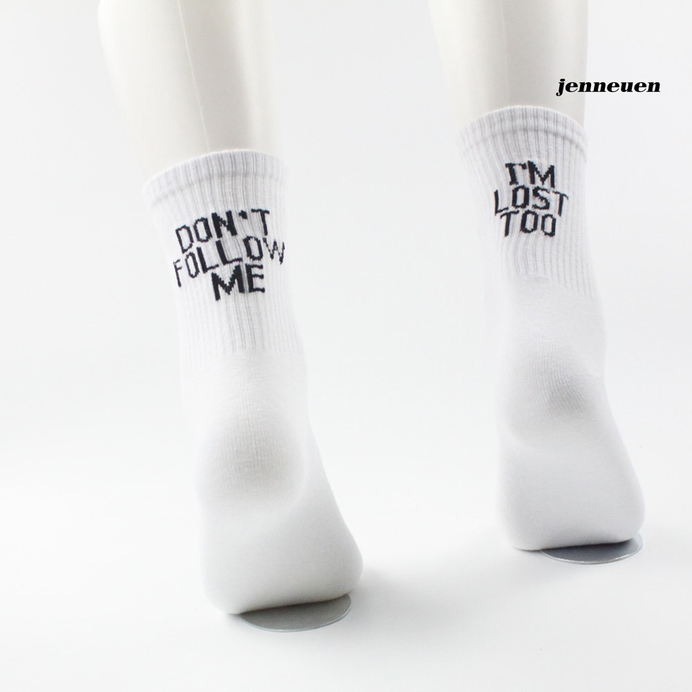 Vớ cao cổ bằng cotton in chữ thời trang cho cả nam và nữ
