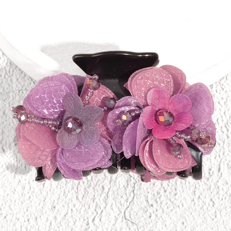 Kẹp Tóc Đính Hoa Ruy Băng Lưng Cỡ Lớn Phong Cách Hàn Quốc