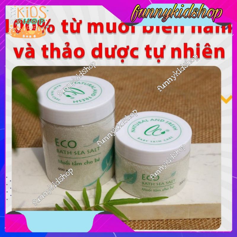 Muối Tắm Bé Eco 400gr - Muối tắm Eco - Muối tắm bé thảo dược Eco- Muối tắm sinh dược Eco - hết rôm sảy, dị ứng tặng cốc