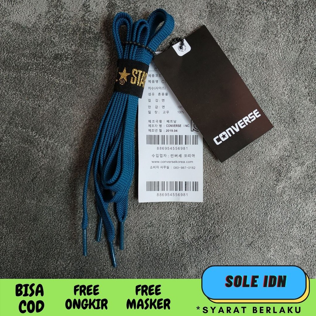 CONVERSE Dây Giày Thể Thao Đế Bằng Màu Xanh Dương 110-120CM Chính Hãng 057