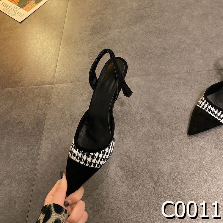 CÓ SẴN Sandal giày phụ nữ mùa xuân và mùa hè giày cao gót mũi nhọn giày đơn giản full sz 35 - 40