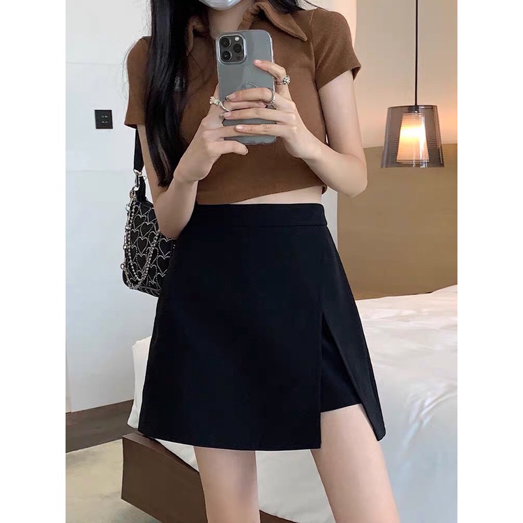 Quần giả váy, chân váy xẻ vạt có quần, vải tuyết mưa phong cách Hàn, mặc đi chơi, đi học, đi làm, du lịch