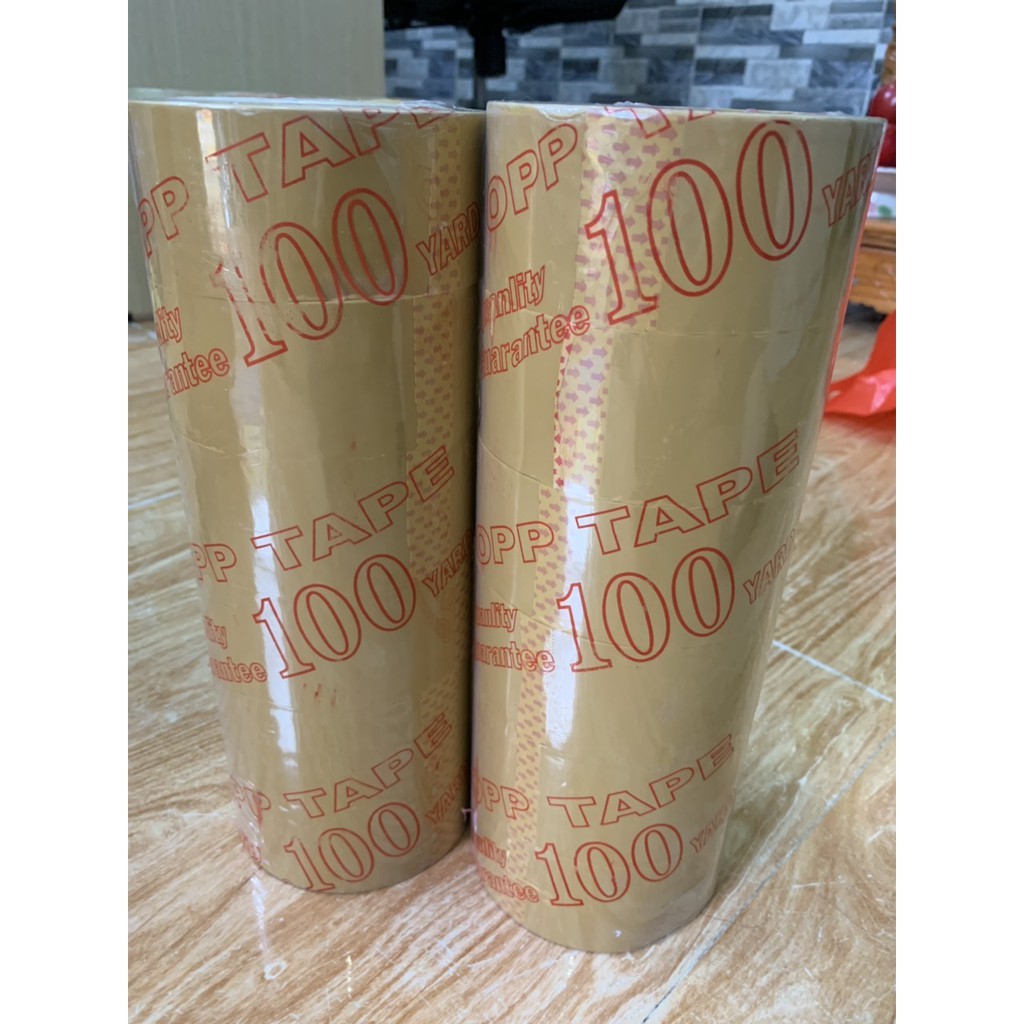 (GIAO NHANH) BĂNG KEO 1KG TRONG/ĐỤC 100YARD 6 CUỘN