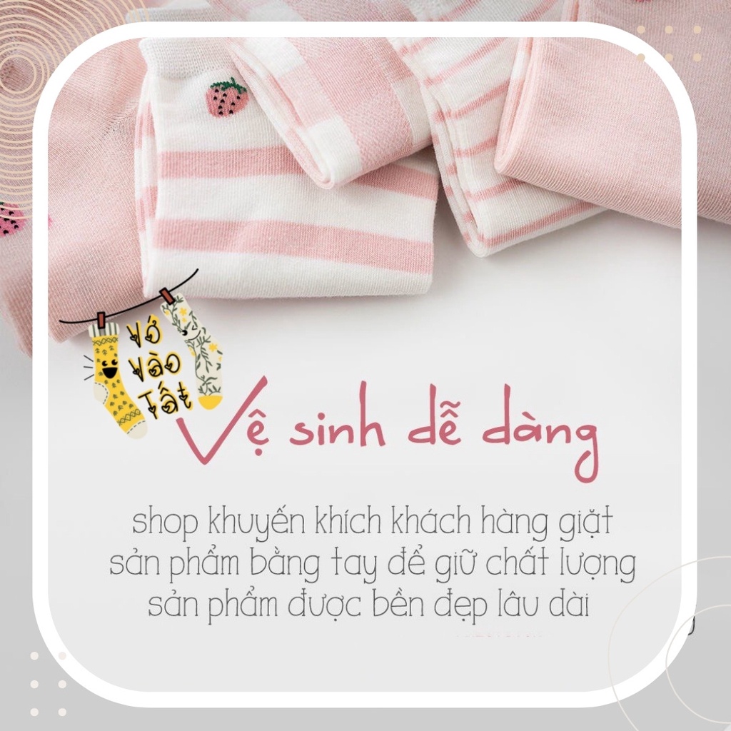 TẤT VỚ CỔ NGẮN NỮ DÂU HỒNG XINH XẮN