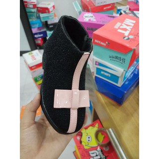 Giày boots bé gái nơ hồng hàng quảng châu cao cấp /