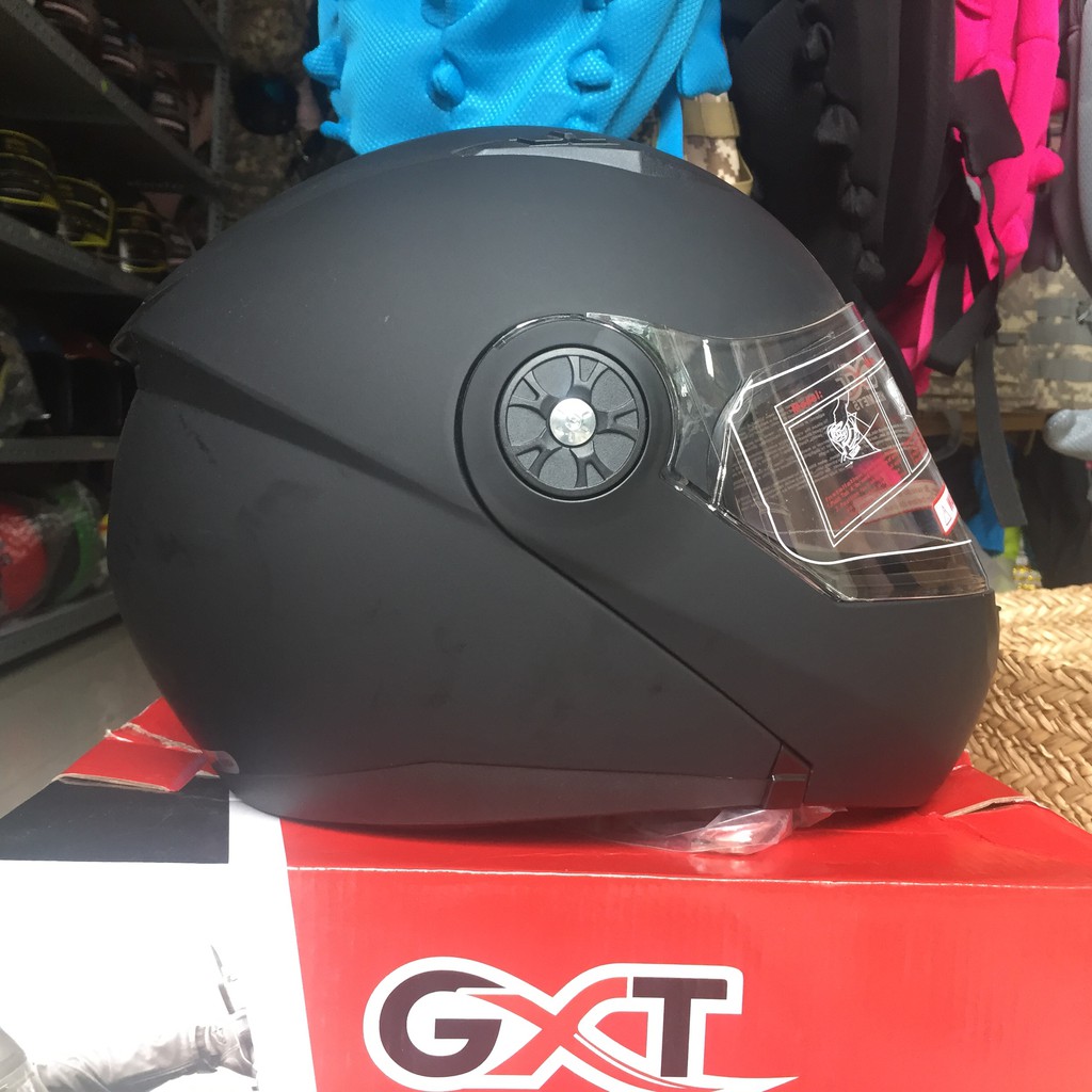 Nón bảo hiểm GXT Fullface lật hàm 2016 Đen