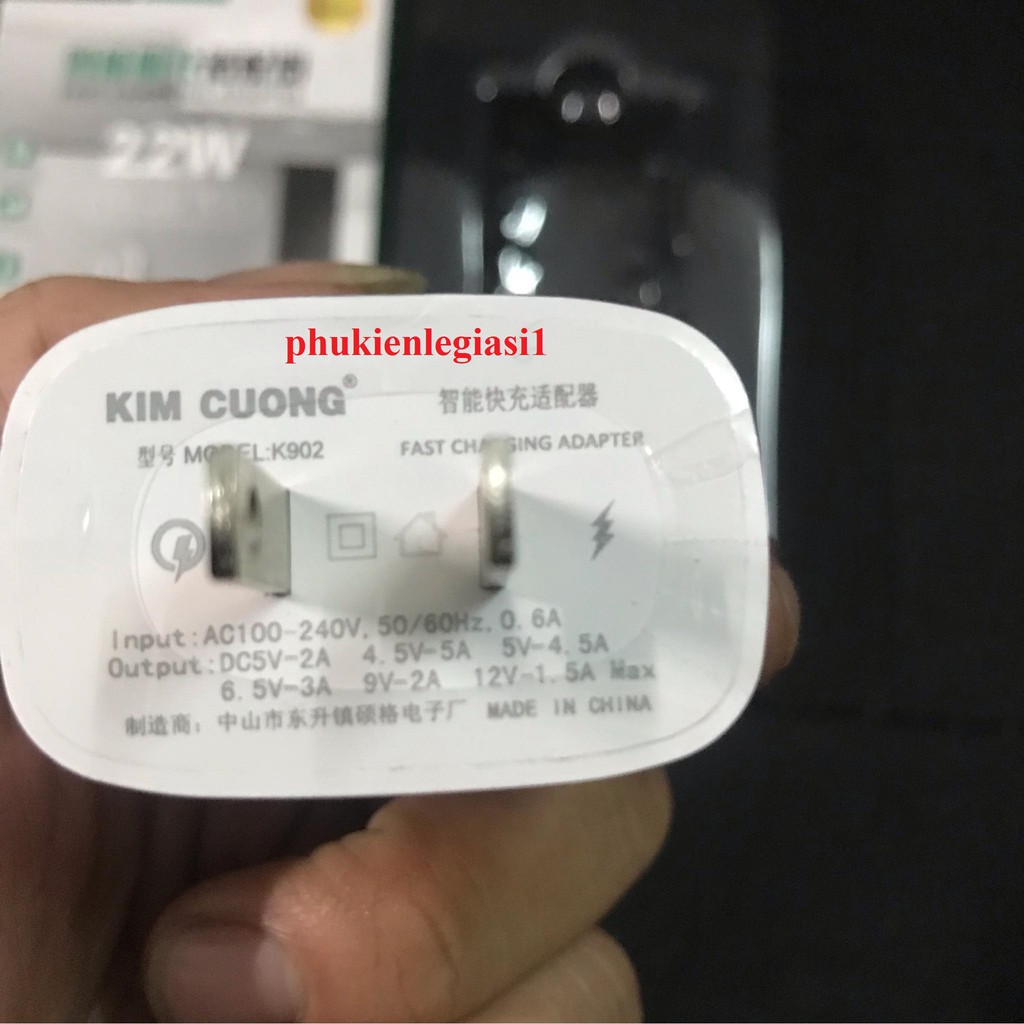 Cóc sạc nhanh Quick Charge 4.0 kim cương K902