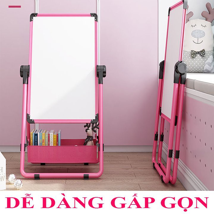 Bảng vẽ trẻ em tặng phấn bút bảng flipchart 2 mặt cho bé, bảng viết bút lông tự xóa, đồ chơi giáo dục thông minh