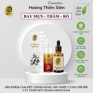 Serum Giảm Mụn Thâm Rỗ - Combo Hoàng Thiên Sâm Tái Tạo Da [Loại Mạnh] & Bọt Rửa Mặt Hoàng Thiên Sâm 100g