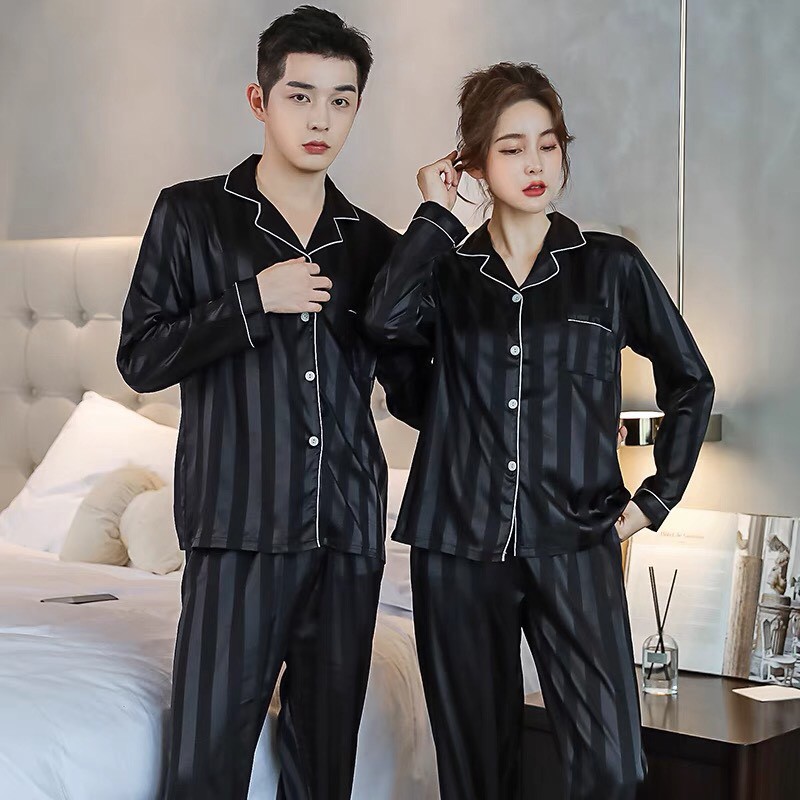 Đồ ngủ mặc nhà màu trơn cho nam và nữ chất siêu đẹp - Pyjama couple nam nữ