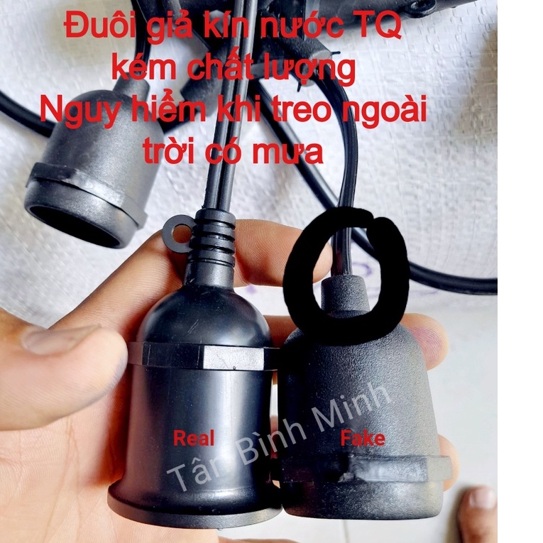 Bộ Dây Đuôi Đèn Thả Ngoài Trời 5M-10 Đuôi, 10M-15 Đuôi, 10M-20 Đuôi E27 (Không bao gồm bóng)