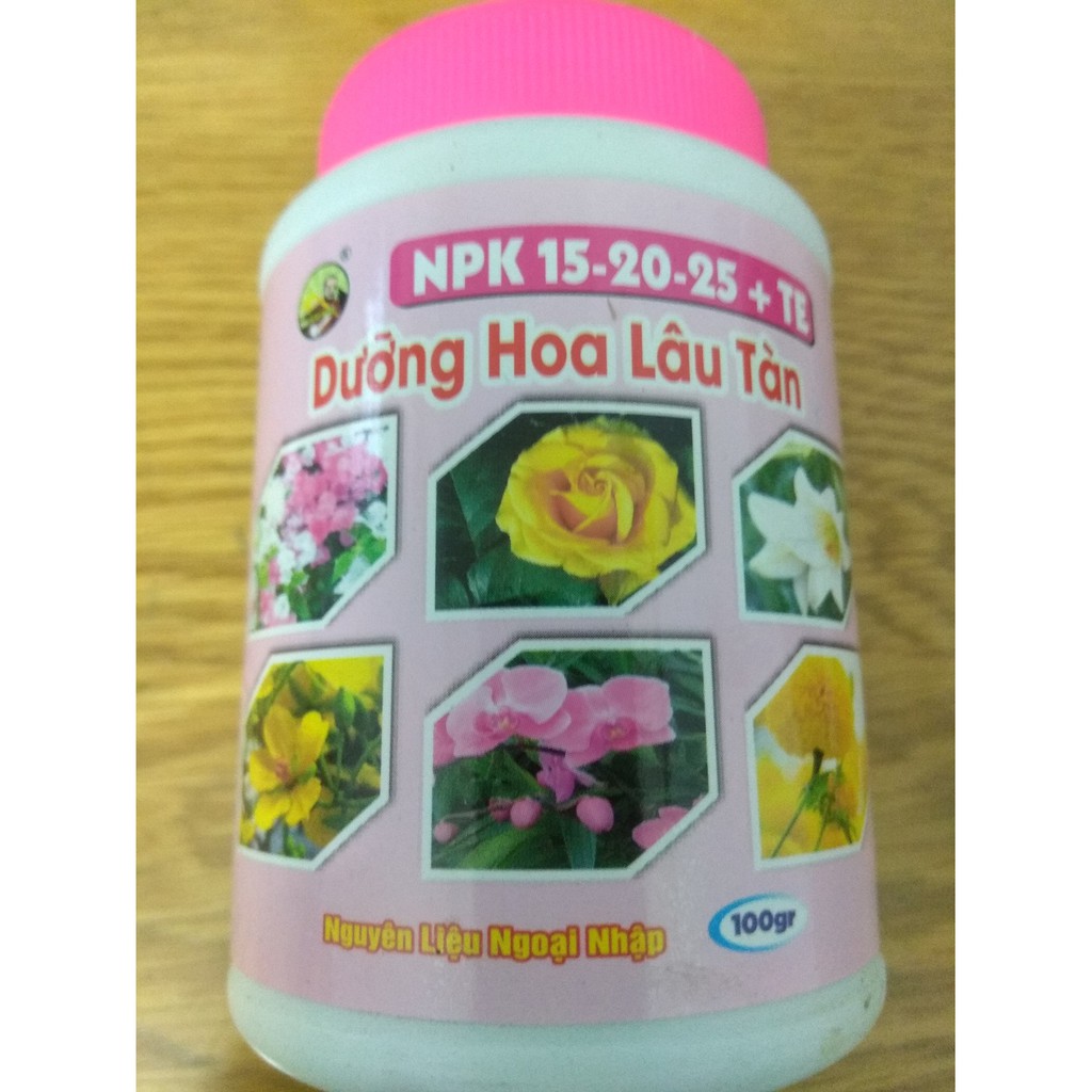 Phân bón vi lượng NPK 15-20-25+TE dưỡng hoa lâu tàn - bomax chai 100 gram