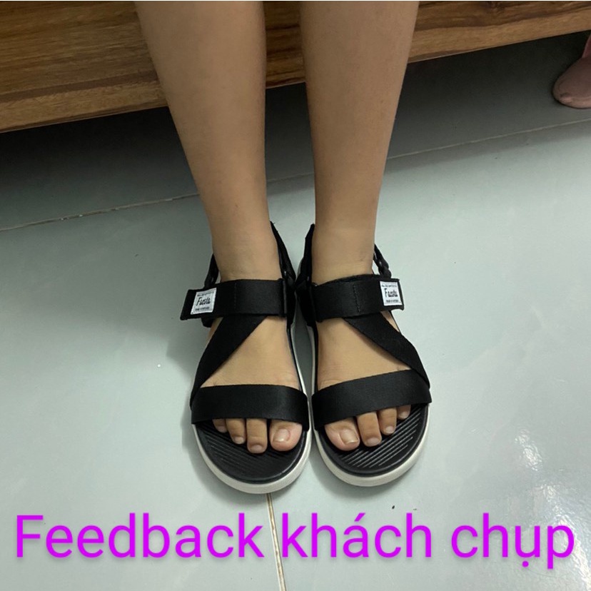 FACOTA | Giày dép sandal nam, nữ Unisex thể thao đen đế trắng đi học, đi chơi NN02