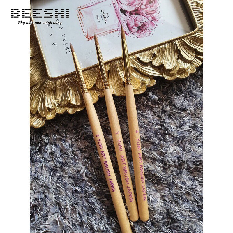Cọ đắp hoa bột lông chồn Yuki chữ tím 2 3 4  - Beeshi shop nail