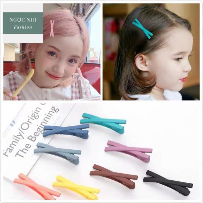Kẹp tóc mái hàn quốc hot trend cute cho bé nữ mini nhỏ 1k chữ X nhiều màu giá rẻ