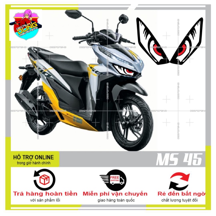 DECAL DÁN ĐÈN SƯƠNG MÙ XE VARIO 2020 (DECAL TRONG SUỐT) MS 45 - DUNG DECAL