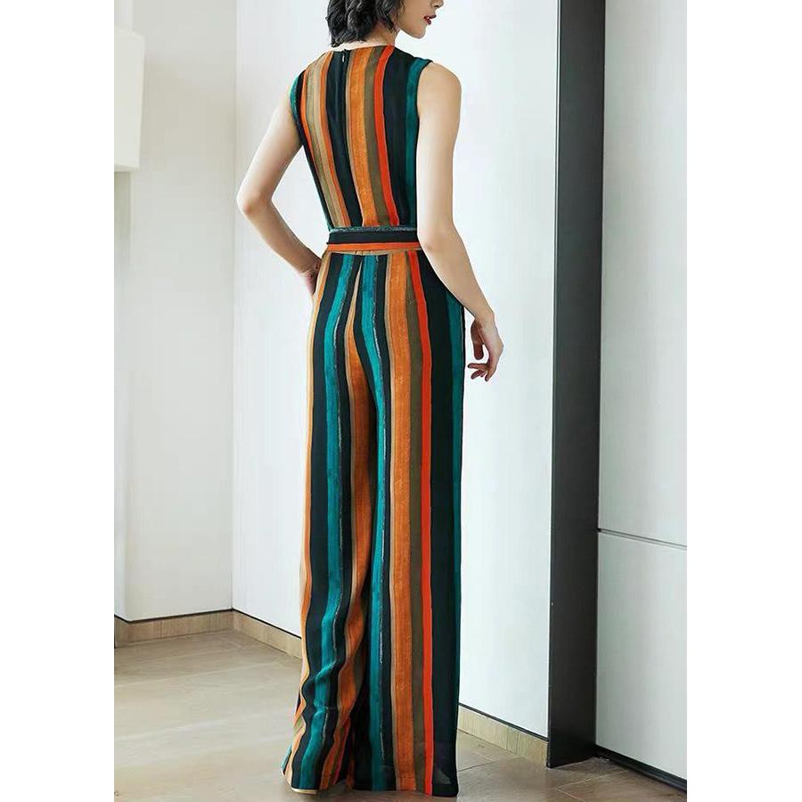 [CÓ SẴN] JUMPSUIT NỮ TÍNH DÁNG DÀI KIỂU CỔ ĐẮP CHÉO IN SỌC NHIỀU MÀU CỘT EO VẢI TỐT BIGSIZE THIẾT KẾ GIÁ RẺ ĐẸP