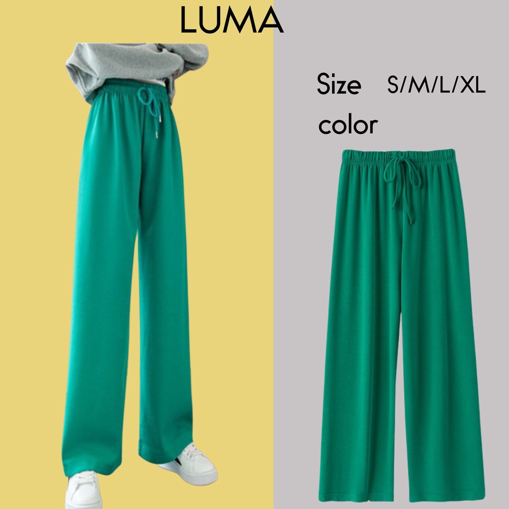 Quần xuông nữ vải tổ ong dày dặn có dây rút tăng chỉnh hot mùa thu đông LUMA 153