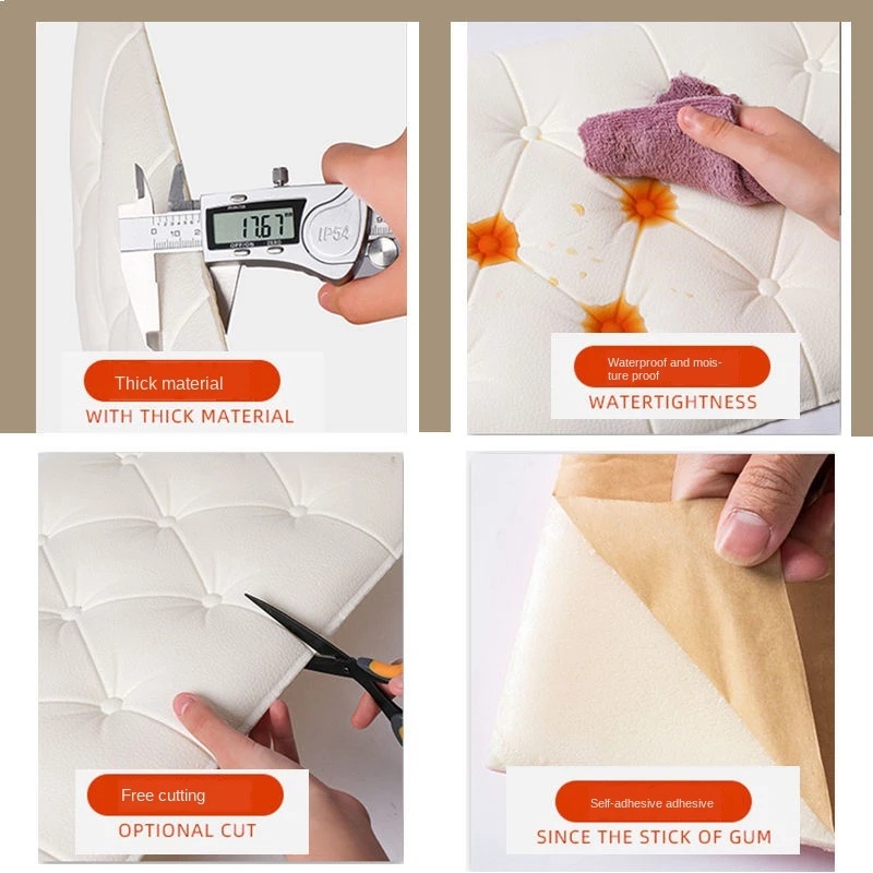 Miếng dán tường xốp 3D tự dính DIY chống va đập chống thấm nước