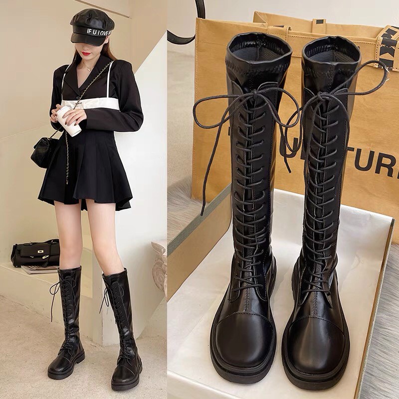 Giày Boot nữ cổ cao tới gối gót vuông cao 5cm
