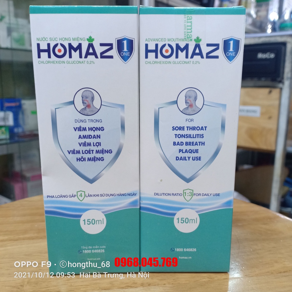 Nước súc họng-miệng HOMAZ ONE - Xử lý viêm đau rát họng hay tái phát