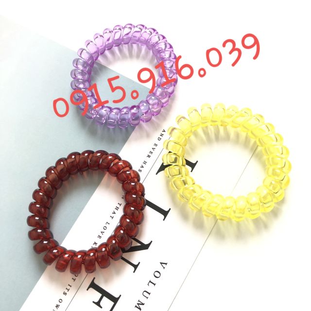 5 Cột Tóc Lò Xo Màu Trong Size Lớn, cột tóc lò xo