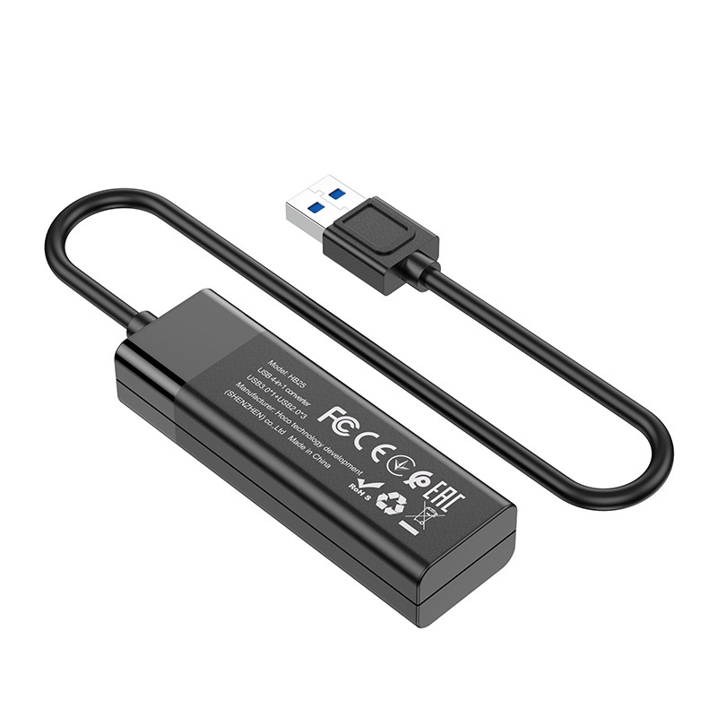 Hub HOCO Hb25 USB Sang 4 Cổng Usb 1 Usb 3.0/3 Usb 2.0 Vật Liệu Tpe Cao Cấp Cho Máy Tính Laptop Ipad Macbook