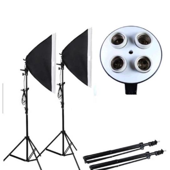 Bộ Đèn Studio Chụp Ảnh Sản Phẩm Chân Đèn 2m Kèm Softbox 50x70